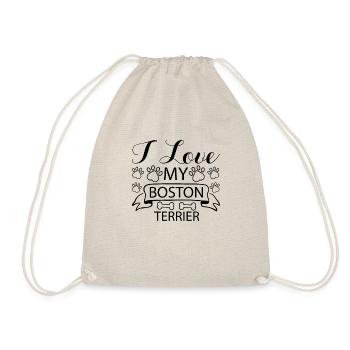I love my Boston Terrier - Drawstring Bag - nature - Front
