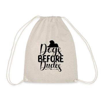Dogs in front of guys - Drawstring Bag - nature - Front