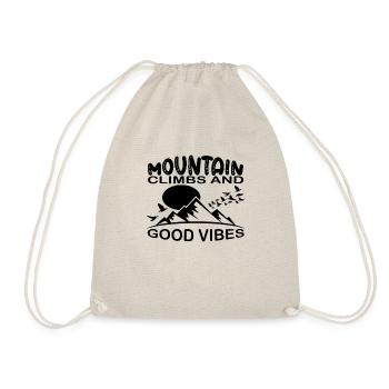 Mountaineering and good vibes camping - Drawstring Bag - nature - Front