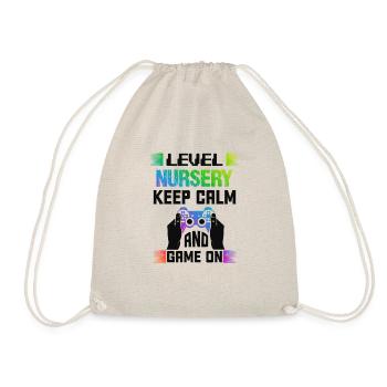 Level NURSERY keep calm and game on - Drawstring Bag - nature - Front