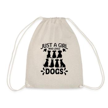 JUST A GIRL WHO LOVES DOGS - Drawstring Bag - nature - Front