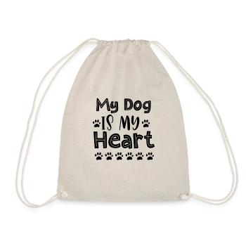 My dog is my heart - Drawstring Bag - nature - Front