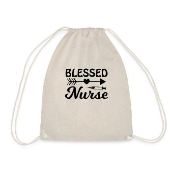 Blessed Nurse - Drawstring Bag - nature - Front