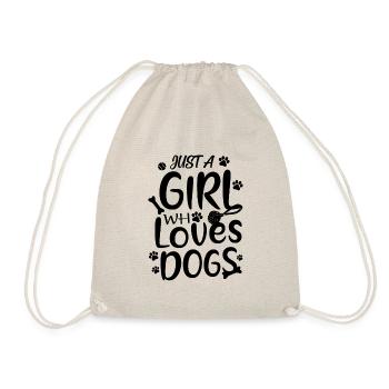 JUST A GIRL WHO LOVES DOGS - Drawstring Bag - nature - Front