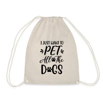 Je veux juste caresser tous les chiens - Sac de sport léger - nature - Devant