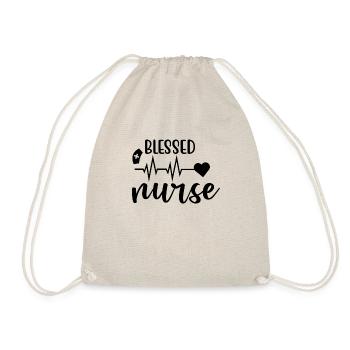 Blessed Nurse - Drawstring Bag - nature - Front