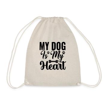 My dog is my heart - Drawstring Bag - nature - Front