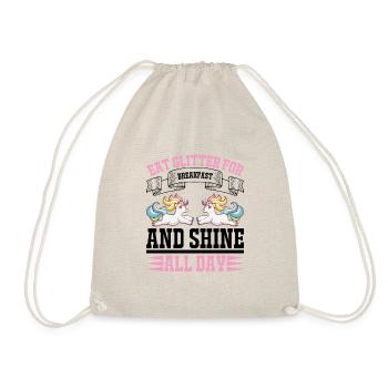 Eat glitter for breakfast shine all day - Drawstring Bag - nature - Front