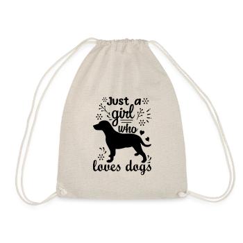 JUST A GIRL WHO LOVES DOGS - Drawstring Bag - nature - Front