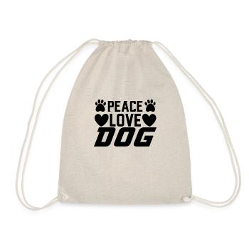 Frieden Liebe Hunde - Turnbeutel - Natur - Vorne