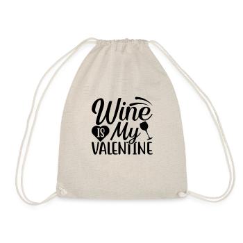 Wein ist mein Valentin - Turnbeutel - Natur - Vorne