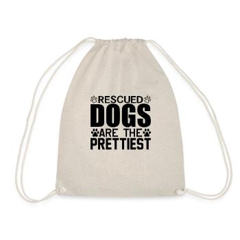 Rescued dogs are the prettiest - Drawstring Bag - nature - Front