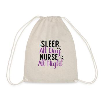 Schlafen Tag Krankenschwester Nacht - Turnbeutel - Natur - Vorne