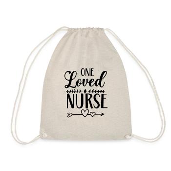 A beloved nurse - Drawstring Bag - nature - Front