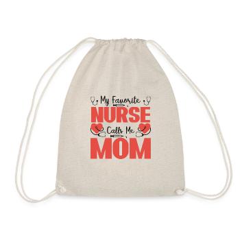 Nurse Mom - Drawstring Bag - nature - Front