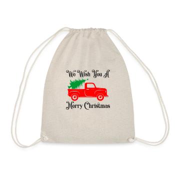 Ugly Christmas We wish you a Merry Christmas - Drawstring Bag - nature - Front