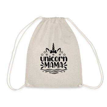 Einhorn Mama Unicorn - Turnbeutel - Natur - Vorne