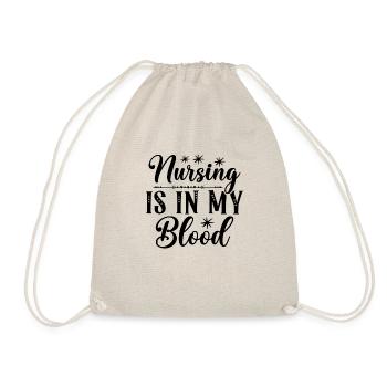 Nursing is in my blood - Drawstring Bag - nature - Front