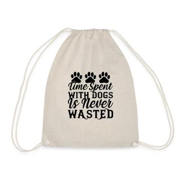 Time spent with dogs is never - Drawstring Bag - nature - Front