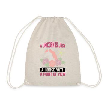 From the point of view of a unicorn unicorn - Drawstring Bag - nature - Front