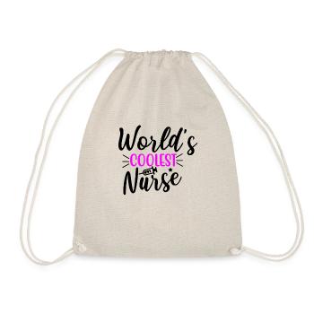 Worlds Coolest Nurse - Drawstring Bag - nature - Front