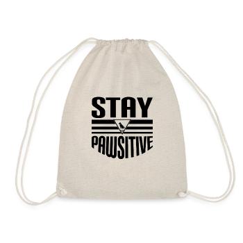 Stay Pawsitive - Drawstring Bag - nature - Front