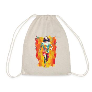 Team Jesus Low Poly christlicher Held - Turnbeutel - Natur - Vorne