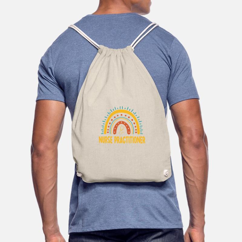 Krankenschwester Practitioner Boho Rainbow Turnbeutel