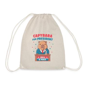 Funny Capybara For President Chill And Peace - Drawstring Bag - nature - Front
