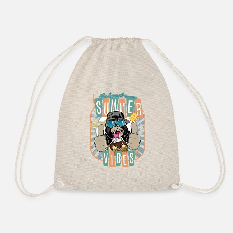 Gorilla Affe Sommer Eiscreme Sommer Vibes - Turnbeutel - Natur