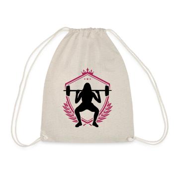 fitness girl silhouette - Drawstring Bag - nature - Front