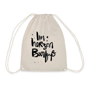 Im Herzen Barfuss Lustiger Sommer Spruch - Turnbeutel - Natur - Vorne