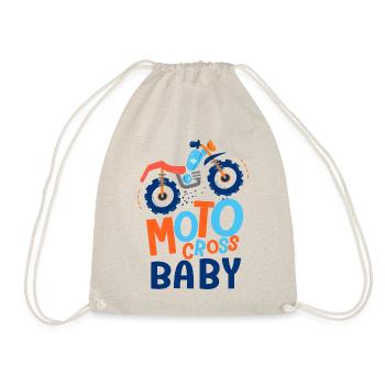Baby Motocross Baby Father and Son Newborn Gift - Drawstring Bag - nature - Front