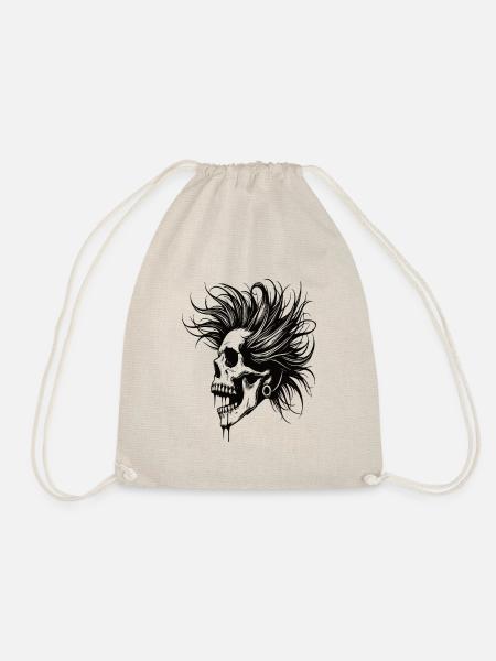 Skull Punk - Drawstring Bag - nature