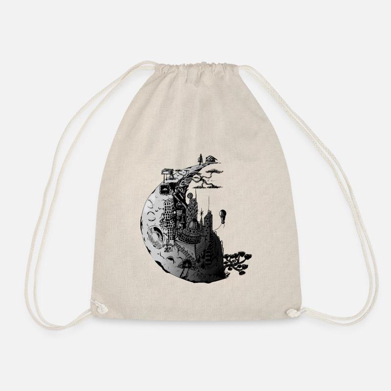 Imaginary lunar city - Drawstring Bag - nature
