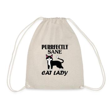 Purrfectly Sane Cat Lady Funny Cat Person Love Cat - Drawstring Bag - nature - Front
