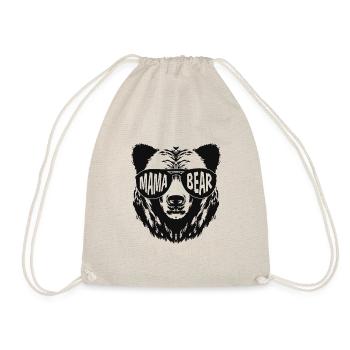 Mama Bear Funny Bear with Sunglasses Mother Mom - Drawstring Bag - nature - Front
