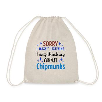 Thinking About Chipmunks Cute Forest Animal - Drawstring Bag - nature - Front
