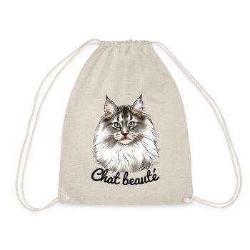 Chat beauté main coon (texte noir) - Sac de sport léger - nature - Devant