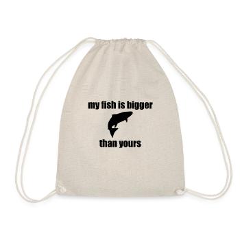 fishing fisher fish size joke humour competition - Turnbeutel - Natur - Vorne