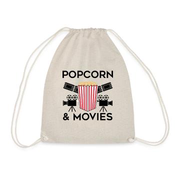 Filme und Popcorn Lustiges Zitat Popcorn essen - Turnbeutel - Natur - Vorne
