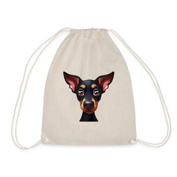 Charming Doberman Portrait - Drawstring Bag - nature - Front