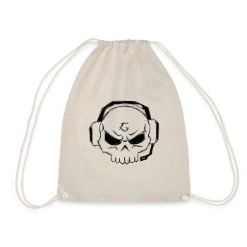 Gamer Skull Logo BLACK - Turnbeutel - Natur - Vorne
