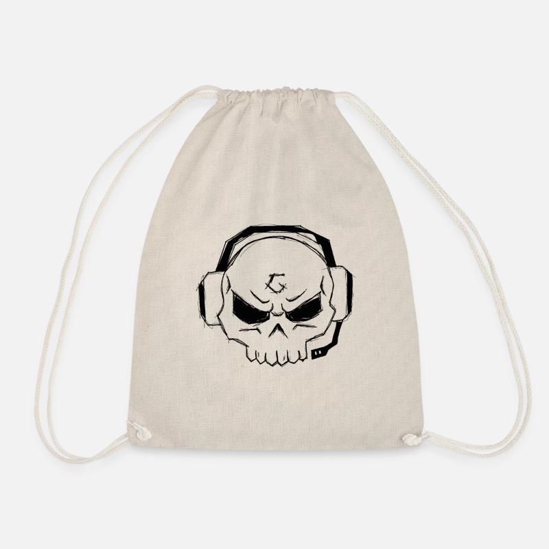 Gamer Skull Logo BLACK - Drawstring Bag - nature