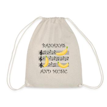 Bananas Music Notes Clef Piano Ironic Saying - Drawstring Bag - nature - Front