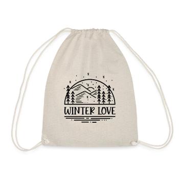 Winter Love Cozy Nature Snow Tea Reading - Drawstring Bag - nature - Front