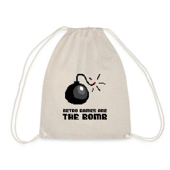 Retro Games Are The Bomb - Drawstring Bag - nature - Front