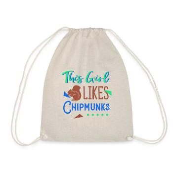 Girl Likes Chipmunks Forest Animal Squirrel - Drawstring Bag - nature - Front