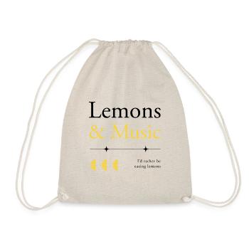 Lemons and Music Notes Musician Summer Lemon Juice - Drawstring Bag - nature - Front
