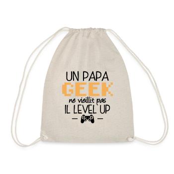 Un papa geek ne vieillit pas il level up - Sac de sport léger - nature - Devant